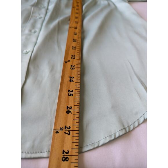 Torrid Madison Satin Button-Up Long Sleeve Shirt Mint Green Womens 12 Large New - Picture 9 of 9